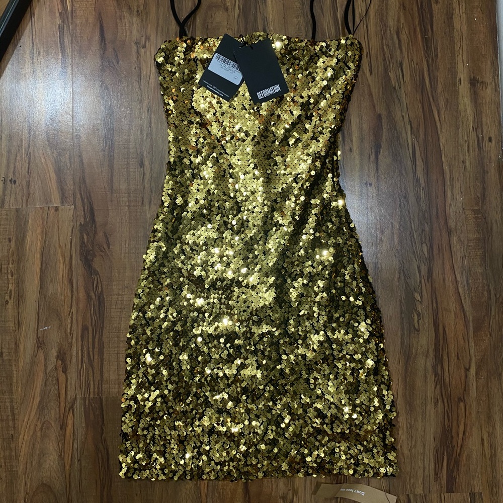 NWT Reformation ROXI Dress with sequins
